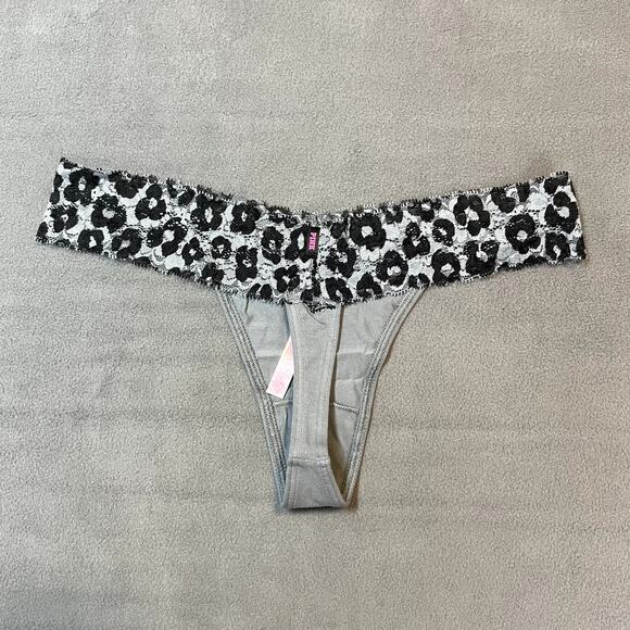 Victoria's Secret PINK 2012 Extra Low Rise Thong Panty Animal Print Gray Leopard - Picture 3 of 6